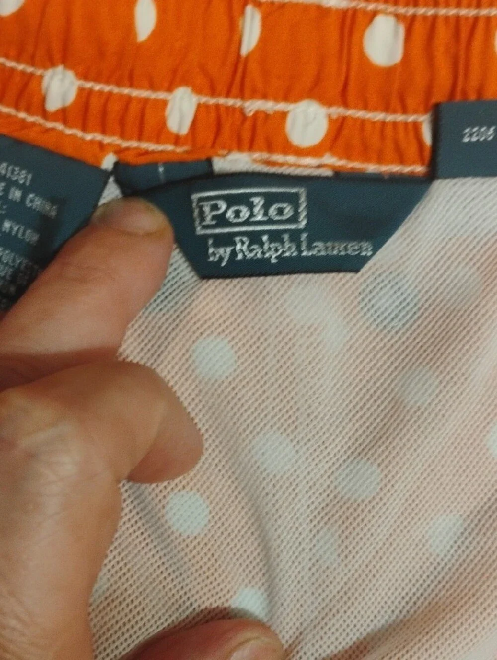 Polo by Ralph Lauren Orange Polka Dot Swim Trunks
